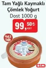 DOST TAM YAĞLI KAYMAKLI ÇÖMLEK YOĞURT 1000 G